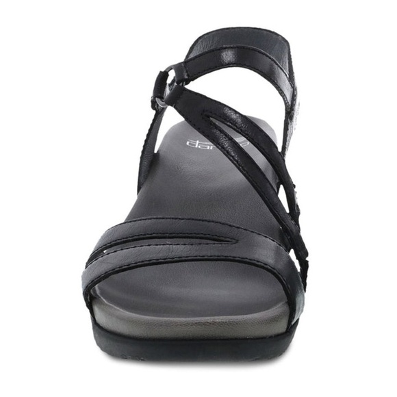NEW w/o box DANSKO Addyson black leather wrapped contoured footbed sandal Size 8 - Picture 6 of 11